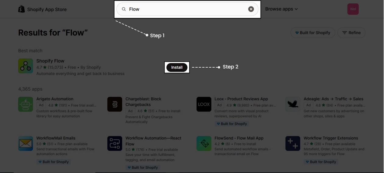 Install Shopify Flow